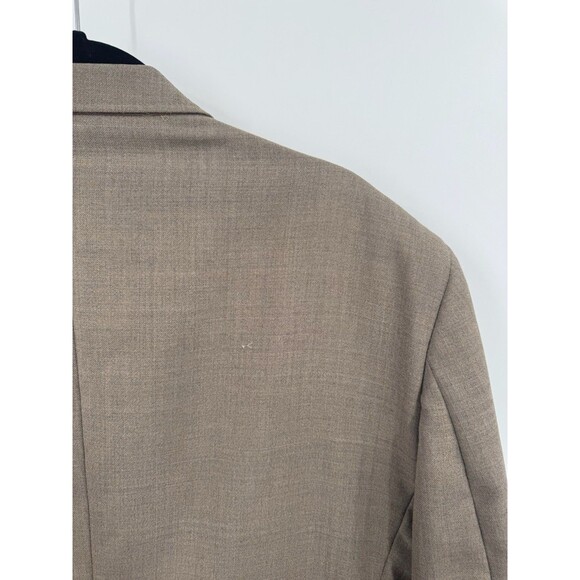 Stafford Blazer 48L Men's Tan Classic Wool Blend 2 Button Notch Collar Vent - Picture 4 of 9